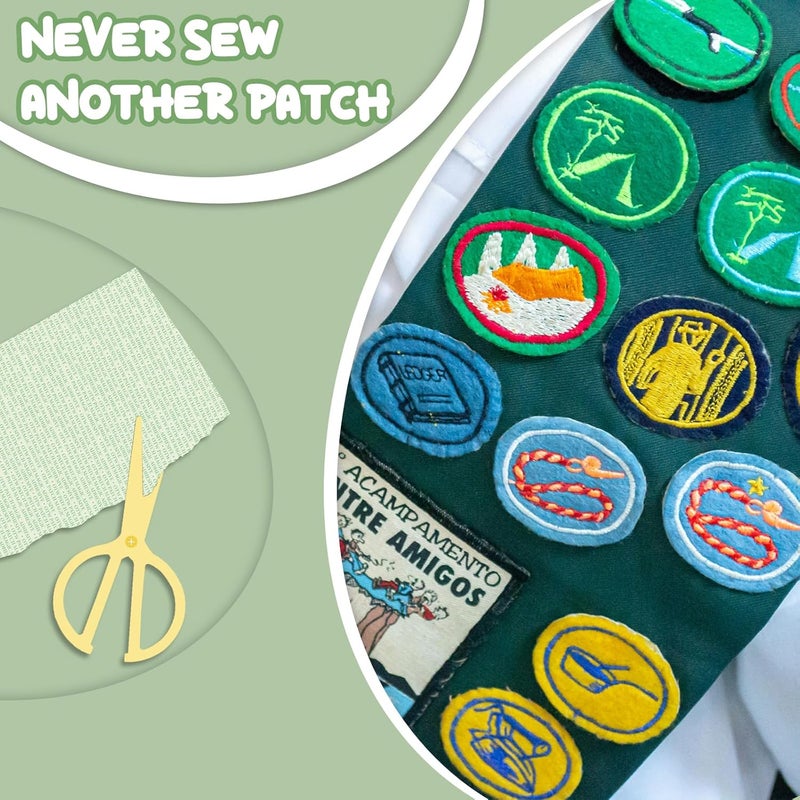 OTW Patch Magic Adhesive, Peel and Stick Adhesive Kit, Washable, No Residue for Girl Scout Badges, Patches, Fabric and DIY Crafts, No Ironing or Sewing, Freestyle Cut to Fit, 4 Pack - Image 2